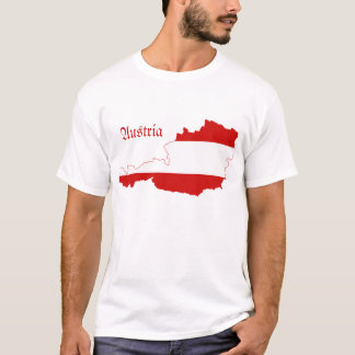 Camiseta Mapa de la bandera de Austria