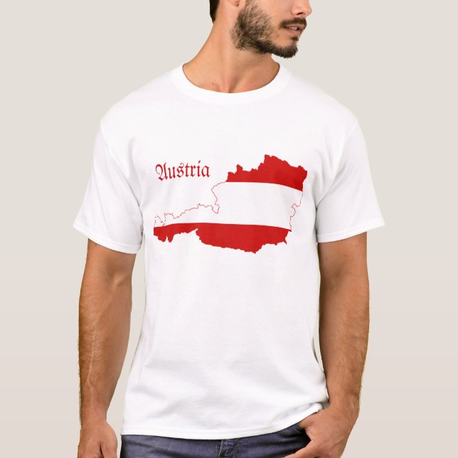 Camiseta Mapa de la bandera de Austria (Anverso)