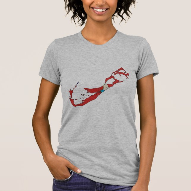Camiseta Mapa de la bandera de Bermudas (Anverso)