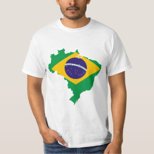 Camiseta mapa de la bandera de brasil