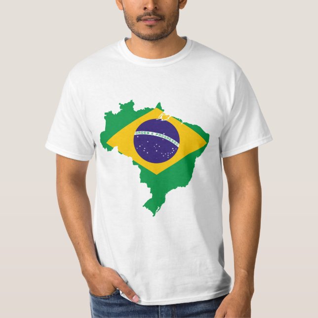 Camiseta mapa de la bandera de brasil (Anverso)