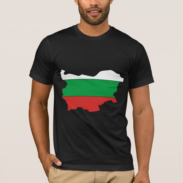 Camiseta Mapa de la bandera de Bulgaria del mismo tamaño (Anverso)