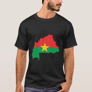 Camiseta Mapa de la bandera de Burkina Faso
