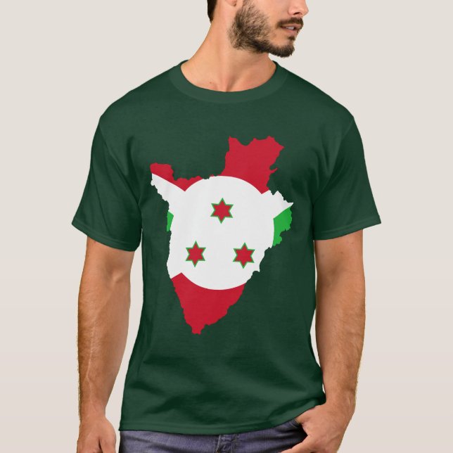 Camiseta Mapa de la bandera de Burundi (Anverso)