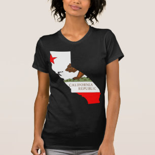 Camiseta Mapa de la bandera de California