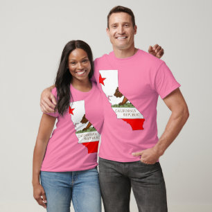Camiseta Mapa de la bandera de California