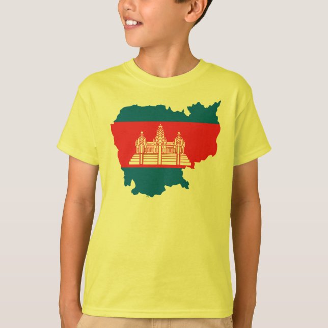 Camiseta Mapa de la bandera de Camboya (Anverso)