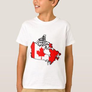 Camiseta mapa de la bandera de Canadá