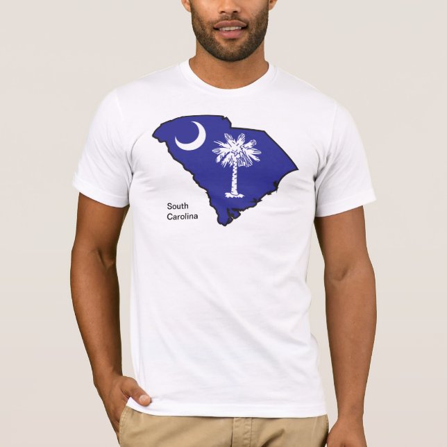 Camiseta Mapa de la bandera de Carolina del Sur (Anverso)