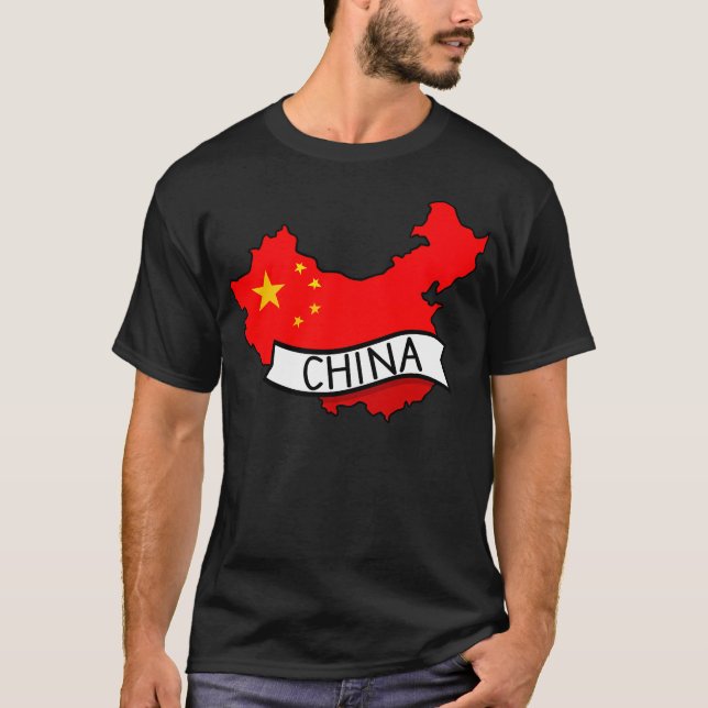 Camiseta Mapa de la bandera de China (Anverso)