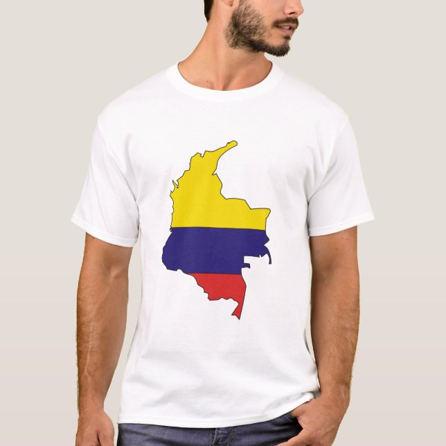 Camiseta Mapa de la bandera de Colombia (Anverso)