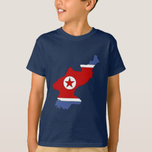 Camiseta Mapa de la bandera de Corea del Norte