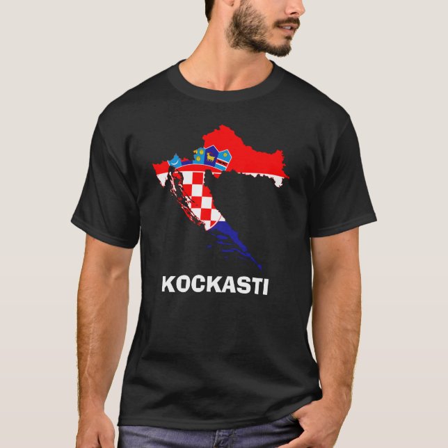 Camiseta Mapa de la bandera de Croacia (Anverso)