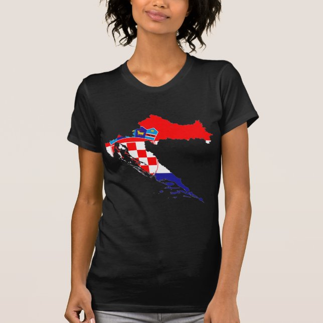 Camiseta Mapa de la bandera de Croacia (Anverso)