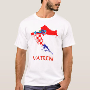 Camiseta Mapa de la bandera de Croacia Vatreni T-Shirt