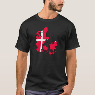 Camiseta mapa de la bandera de Dinamarca