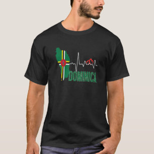 Camiseta Mapa de la bandera de Dominica Latido para el orgu