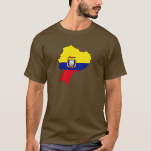 Camiseta Mapa de la bandera de Ecuador