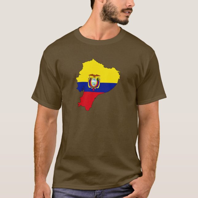 Camiseta Mapa de la bandera de Ecuador (Anverso)
