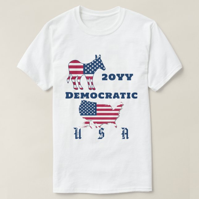 Camiseta Mapa de la bandera de EE.UU. Fiesta democrático Do (Diseño del anverso)