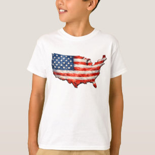 Camiseta Mapa de la bandera de EE. UU. - Patriótico amo a m