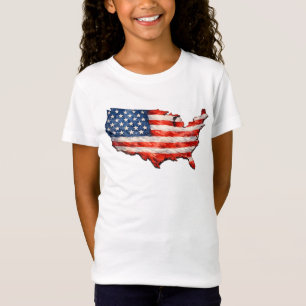Camiseta Mapa de la bandera de EE. UU. - Patriótico amo a m
