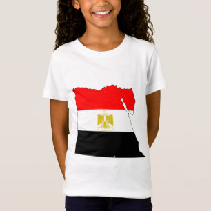 Camiseta Mapa de la bandera de Egipto del mismo tamaño