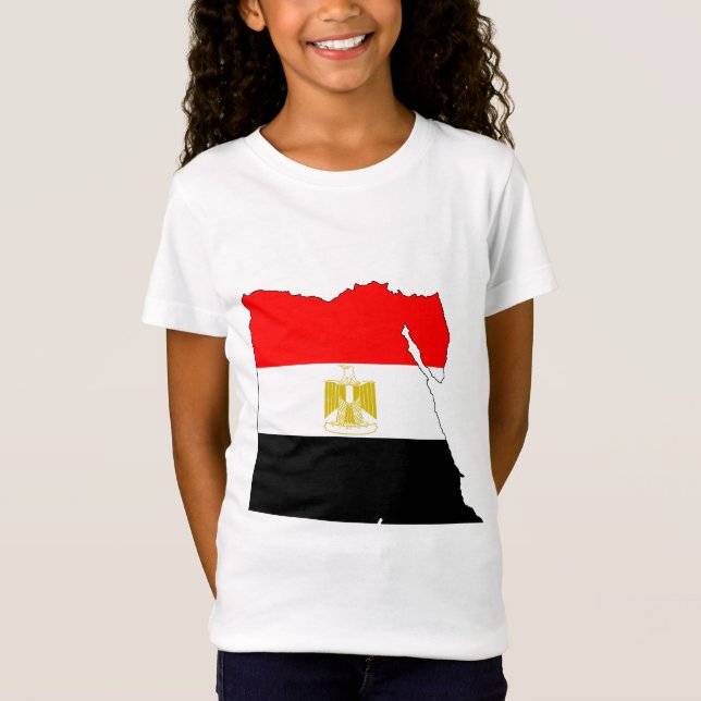 Camiseta Mapa de la bandera de Egipto del mismo tamaño (Anverso)