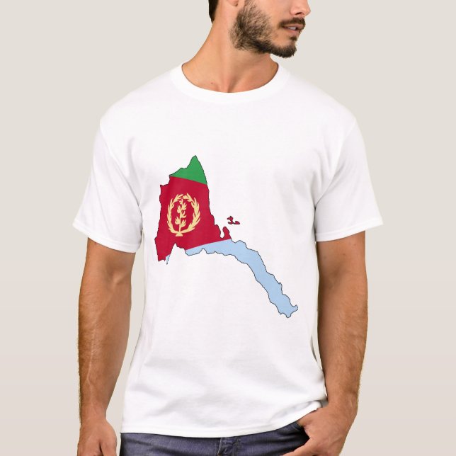Camiseta Mapa de la bandera de Eritrea (Anverso)