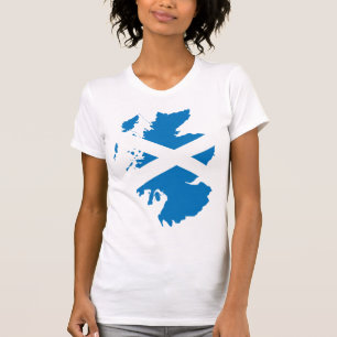 Camiseta Mapa de la bandera de Escocia del mismo tamaño