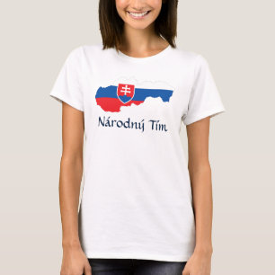 Camiseta Mapa de la bandera de Eslovaquia Národný Tím T-Shi
