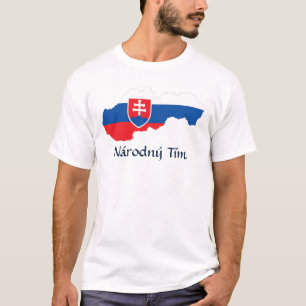 Camiseta Mapa de la bandera de Eslovaquia Národný Tím T-Shi