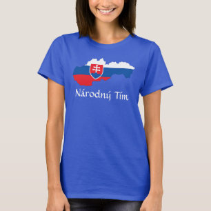 Camiseta Mapa de la bandera de Eslovaquia Národný Tím T-Shi