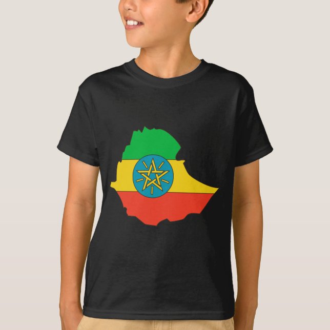 Camiseta Mapa de la bandera de Etiopía (Anverso)