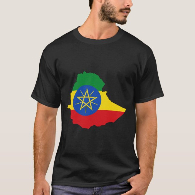 Camiseta Mapa de la bandera de Etiopía (Anverso)