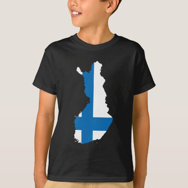 Camiseta Mapa de la bandera de Finlandia (Anverso)