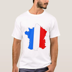 Camiseta Mapa de la bandera de Francia