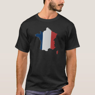 Camiseta Mapa de la bandera de Francia