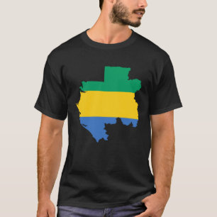 Camiseta Mapa de la bandera de Gabón