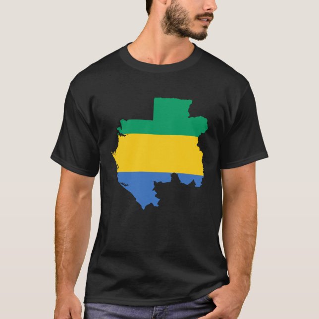 Camiseta Mapa de la bandera de Gabón (Anverso)