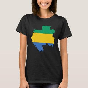 Camiseta Mapa de la bandera de Gabón