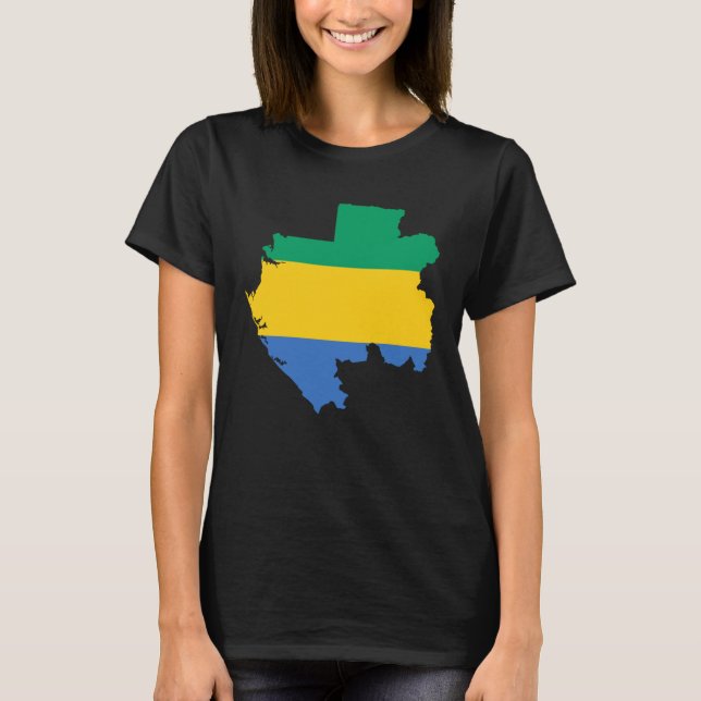 Camiseta Mapa de la bandera de Gabón (Anverso)