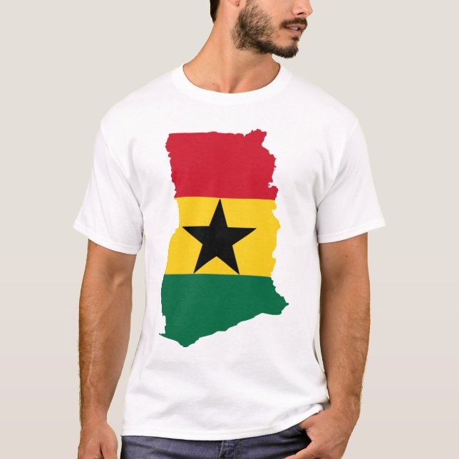 Camiseta Mapa de la bandera de Ghana (Anverso)