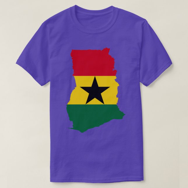 Camiseta Mapa de la bandera de Ghana (Diseño del anverso)