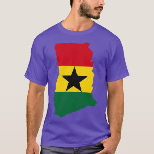 Camiseta Mapa de la bandera de Ghana