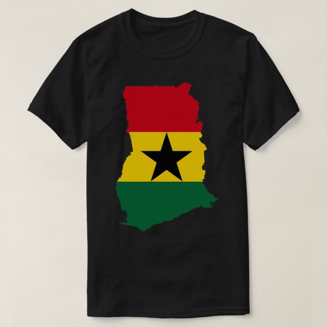 Camiseta Mapa de la bandera de Ghana (Diseño del anverso)