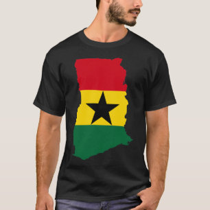 Camiseta Mapa de la bandera de Ghana