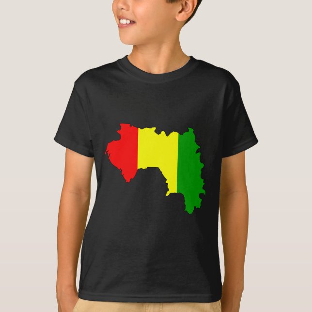Camiseta Mapa de la bandera de Guinea (Anverso)