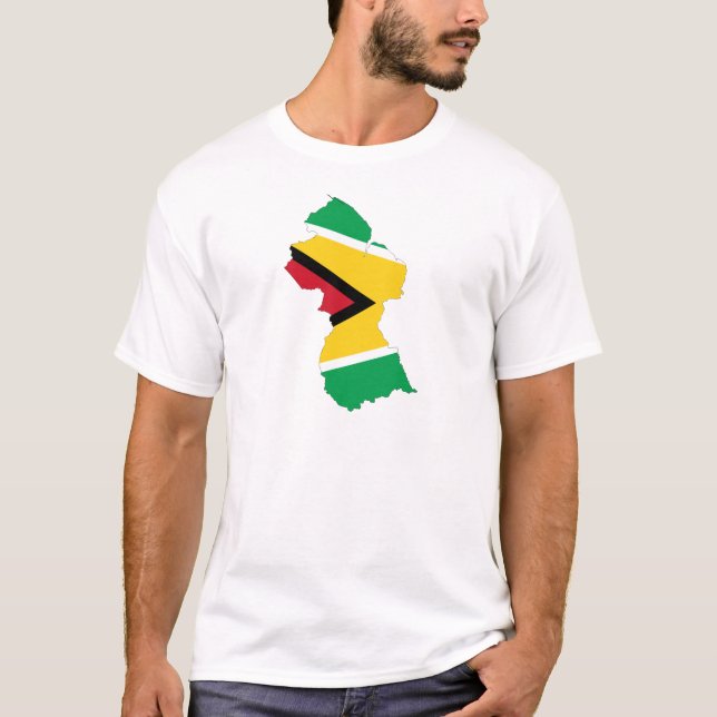Camiseta Mapa de la bandera de Guyana (Anverso)