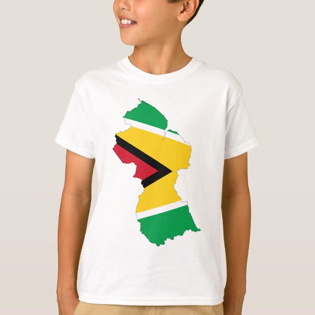 Camiseta Mapa de la bandera de Guyana (Anverso)
